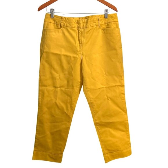 New York & Company Womens 7th Avenue Design Studio Yellow Pants Size 10 - Picture 1 of 6